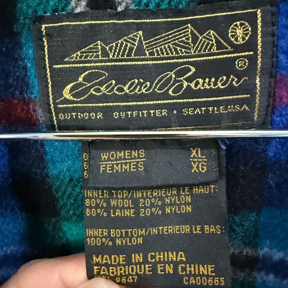 VTG Eddie Bauer Women's Plaid Lined Jacket Heavy Windbreaker Heritage Fisherman - Picture 3 of 9